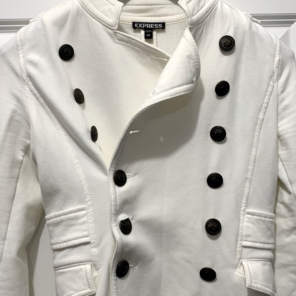 Express double breasted cotton blend jacket XS